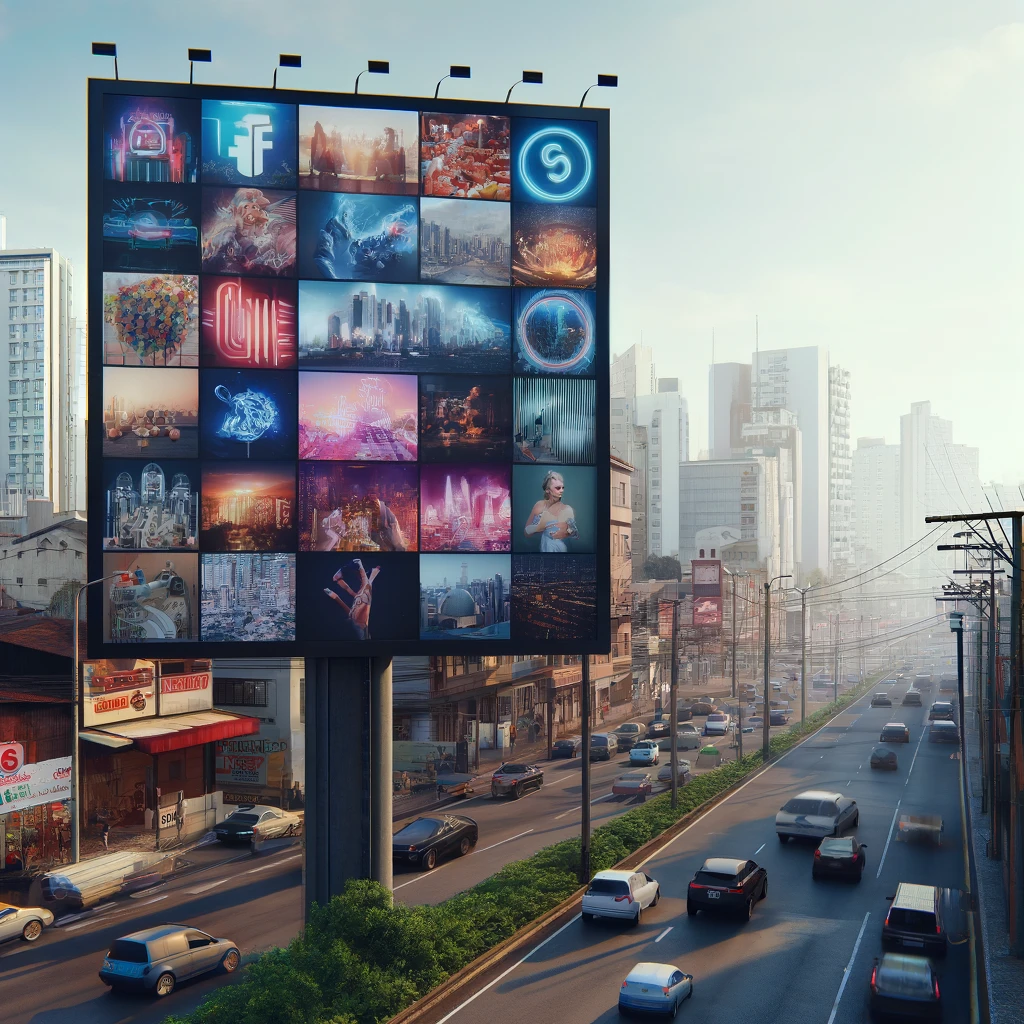 Outdoor na proporção de 9x3 localizado em uma área chave de Bauru, São Paulo, destacando-se em um cenário urbano com um anúncio visualmente atraente que fala diretamente aos residentes da cidade.
