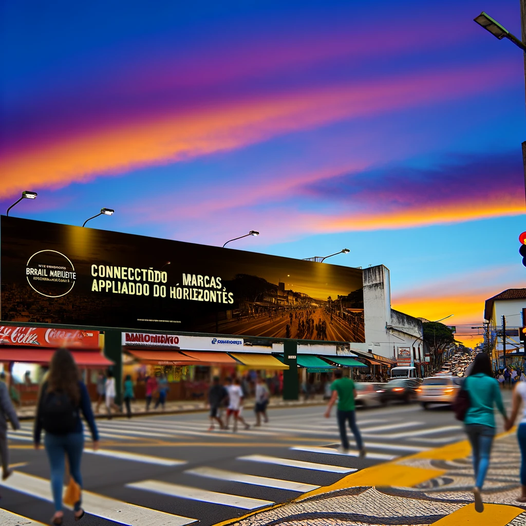 Outdoor colorido com design criativo localizado em uma avenida principal de Ribeirão Preto, São Paulo