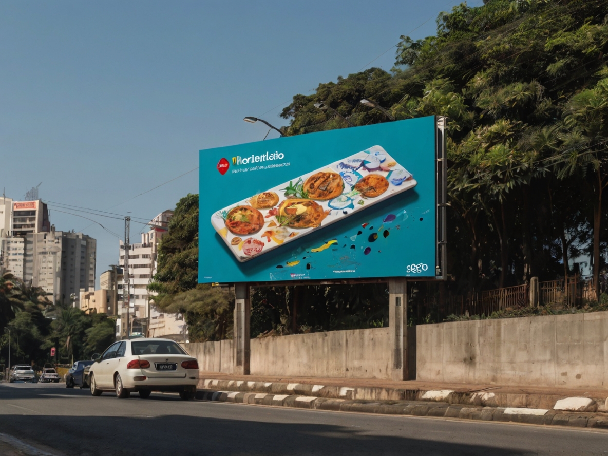 Outdoor publicitário na Avenida Trabalhador São-carlense em São Carlos, São Paulo.