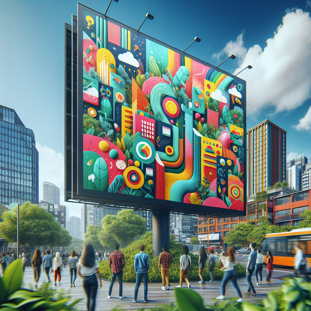 Imagem de um outdoor colorido em Araras, São Paulo promovendo um negócio local