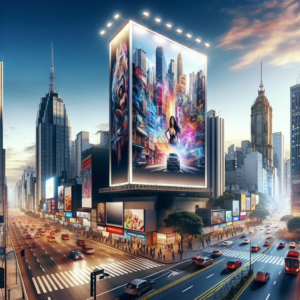 Anúncio visual de outdoor em destaque na cidade de Sertãozinho, São Paulo
