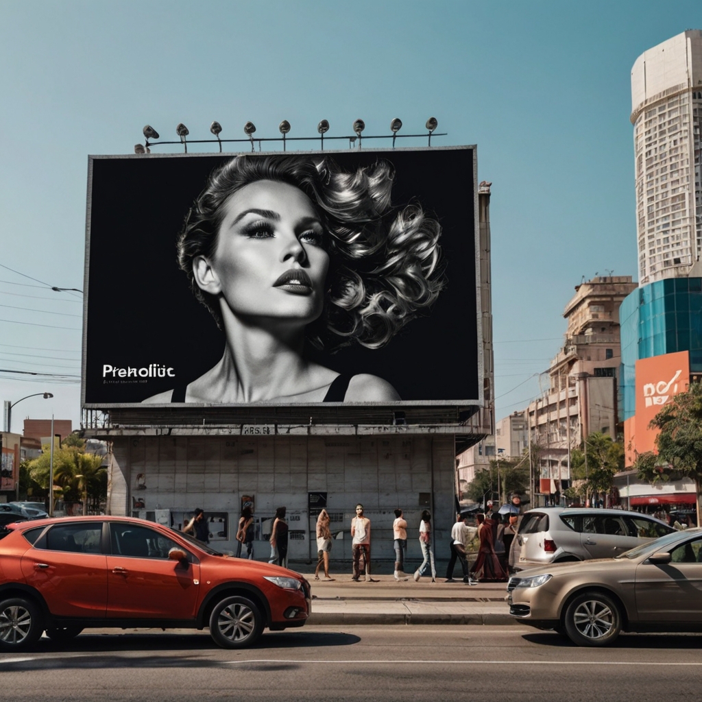 Anúncio de mídia OOH em um outdoor urbano.