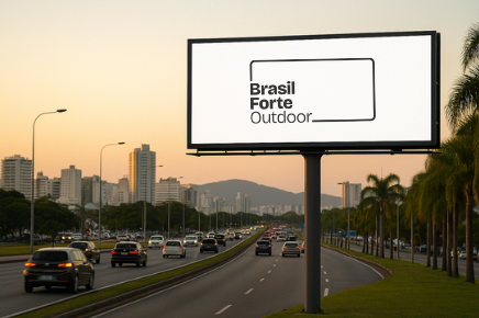 Outdoor localizado em uma das avenidas mais movimentadas de Florianópolis, Santa Catarina.