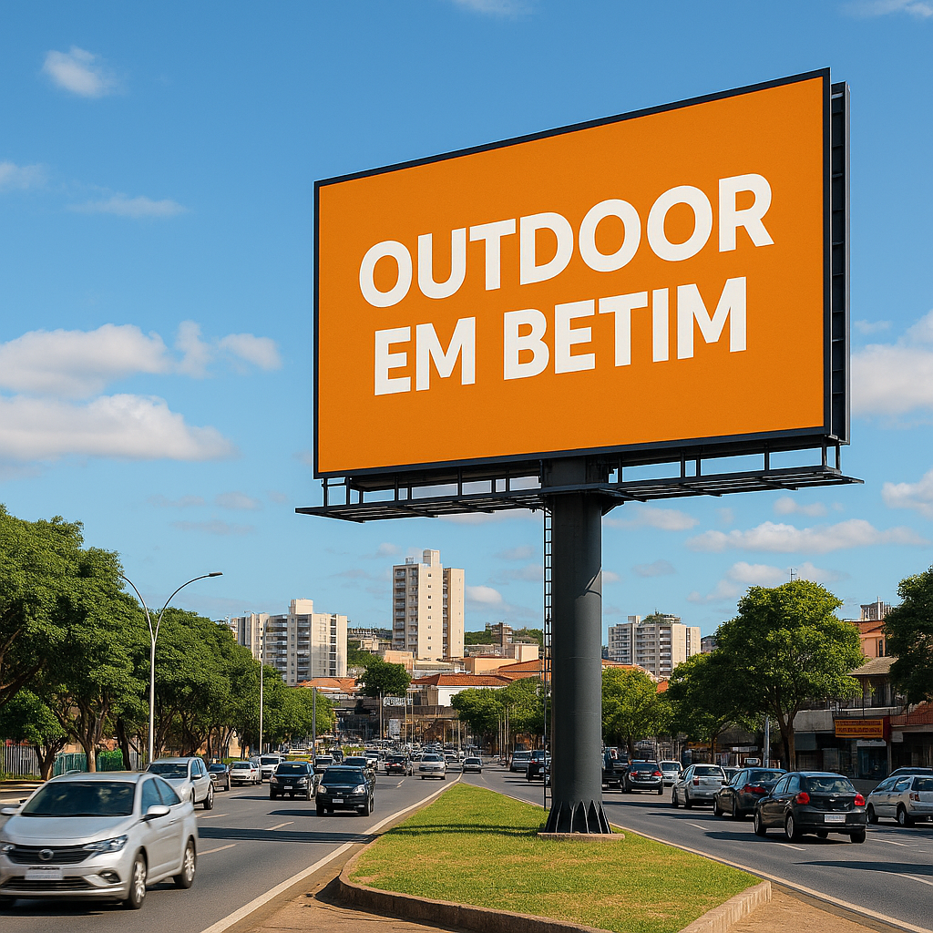 Outdoor em destaque em Betim, próximo a uma área comercial.