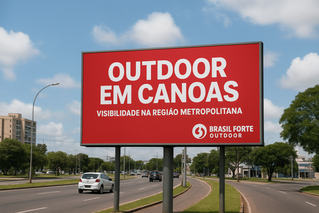 Outdoor 9×3 metros em localização urbana de Canoas, Rio Grande do Sul.