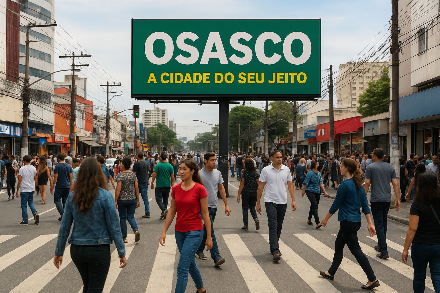 Imagem ilustrando um outdoor em Osasco com design criativo e mensagem publicitária de destaque, representando estratégias eficazes de marketing local e mídia externa.