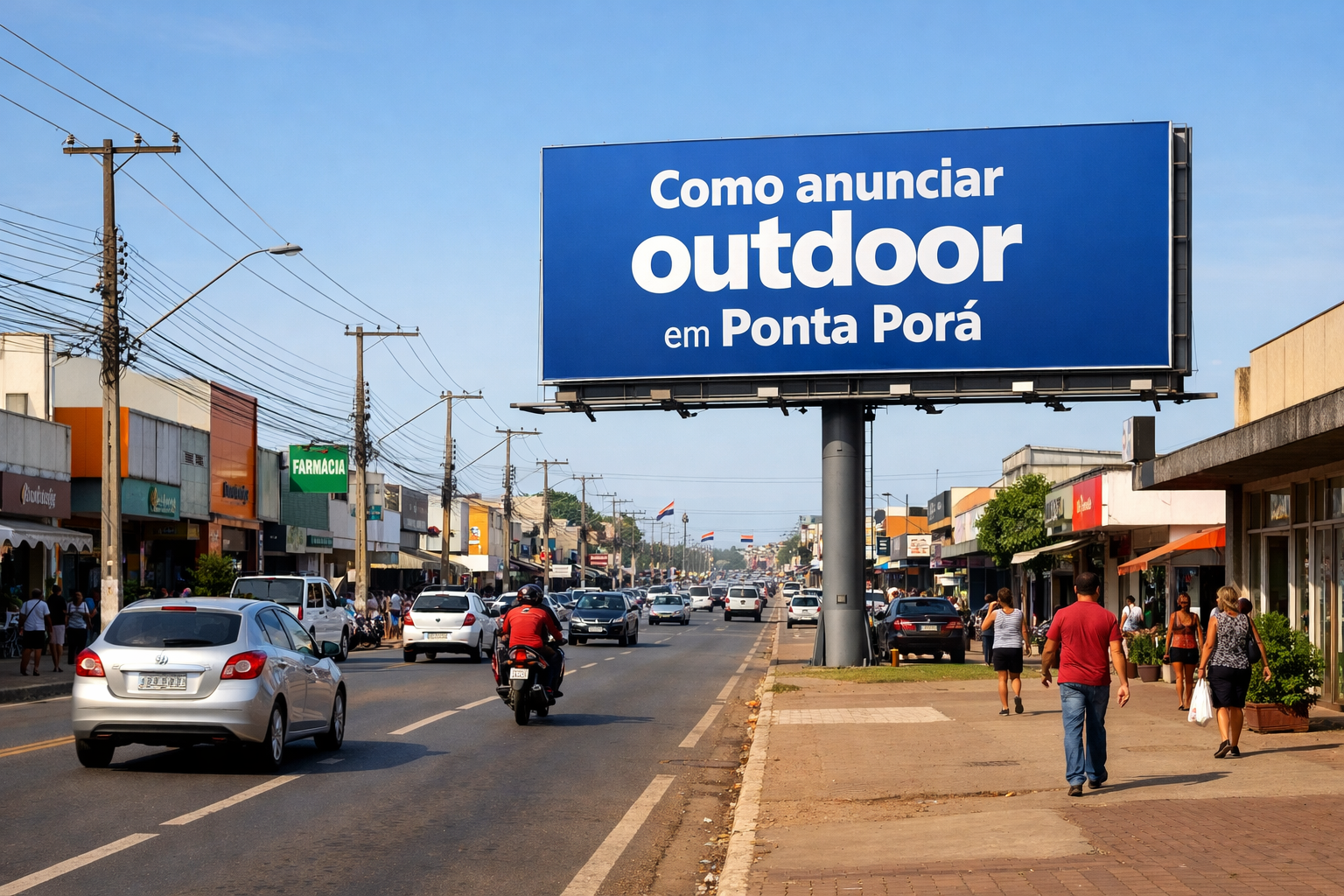 Como anuncia outdoor em Ponta Porã, MS.